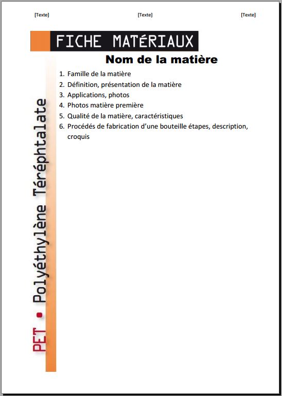 Fiche travail